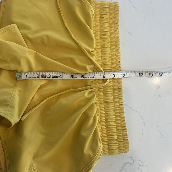 Albion Mustard Lunge Shorts High Waisted Stretch Running Workout Yellow Medium - Picture 5 of 7